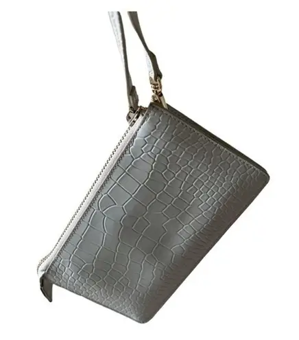 Vash Polaris Flat Wristlet in Cream Croc