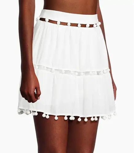 Milly Beaded Cotton Voile Miniskirt