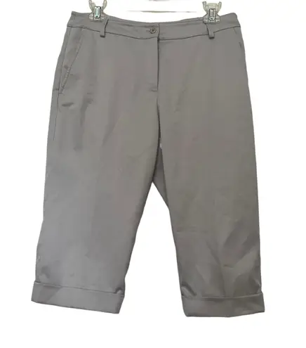 Peace of Cloth Bermuda Womens Short Sz 6 Preppy Career Stretch Cuff Trouser Gray