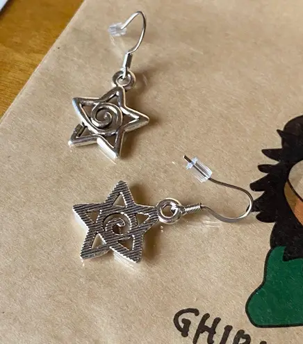 Handmade funky grunge y2k simple swirl star earrings 🌟🌀