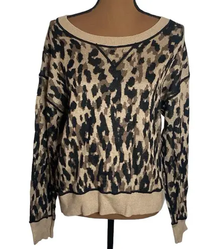 Evereve John + Jenn camo Crewneck wool blend pullover size M