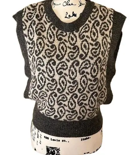 Parrinello vintage silk linen acrylic angora Vest Size medium Gray