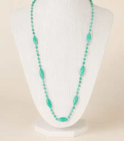 Women's Turqoise Long Twisted Beaded Lariat Necklace Boho Beachy Western Blue