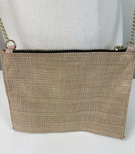 Big Buddha *Big Buddah Gold Crossbody Mini Purse Chain Strap Wicker Rattan Black Lining