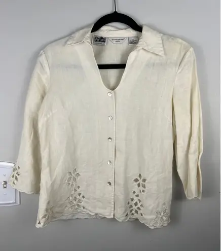Cottagecore Irish Linen Cutwork Blouse – Richard Malcolm Petite PS Size undefined