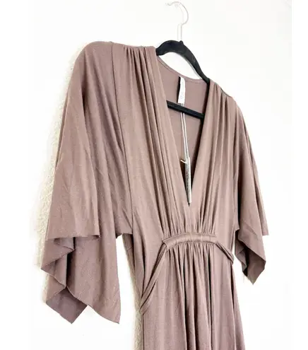 Rachel Pally NWT Long Caftan Maxi Dress Size Small Pecan Short Sleeve Lagenlook