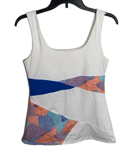 Eleven by Venus Williams aztec collection drill tank top size S White