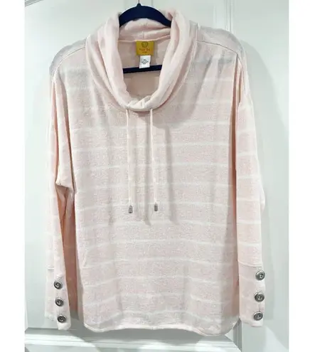 RUBY RD. Tunic Top LP Cream Pink Plaid Pullover Comfy Cozy Leisurewear Size undefined