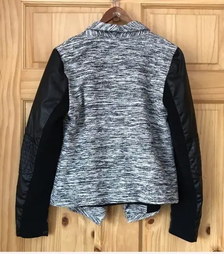 Sebby draped multi media space-dye tweed Moto jacket size small