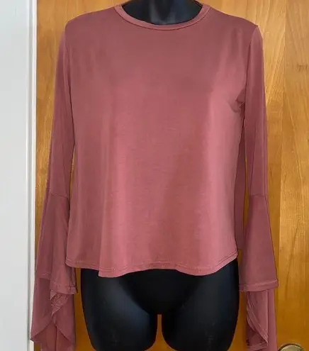 Style Rack asymmetric bell sleeve top
