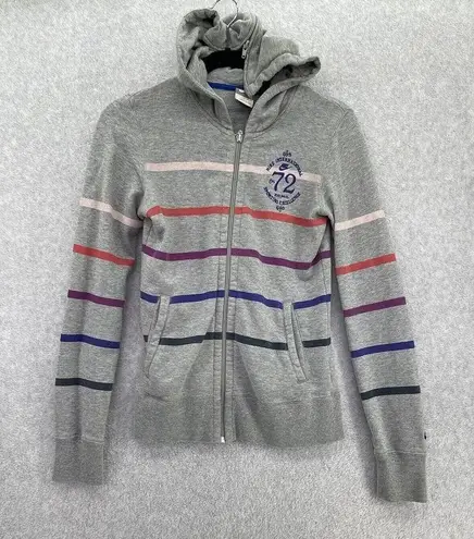 Nike  Women’s Full Zip Hoodie Jacket Striped Gray Size Medium Multi way