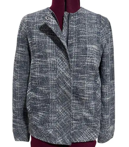 Liverpool Unlined Tweed Boucle Motorcycle Casual Jacket Royal Navy White NWT S