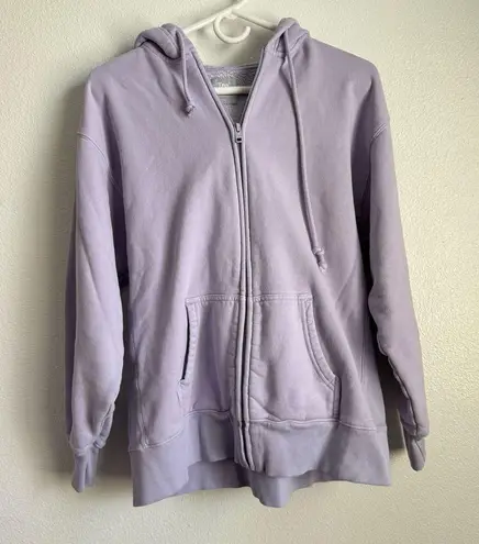 Aritzia  TNA Cozy Fleece Boyfriend Fit Zip Up Hoodie Lavender