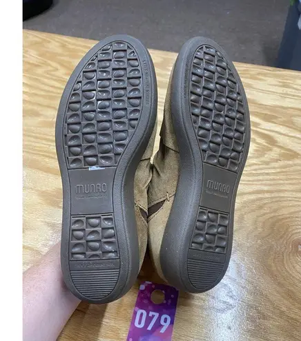 Munro Scout Women's 6.5 M Brown Suede Hook & Loop Round Toe Ankle Booties