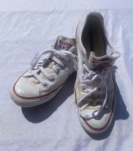 Converse white low top sneakers