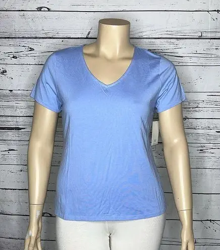 Magaschoni NWT Size XL Powder Periwinkle V-Neckline Pima Cotton Knit Top Shirt