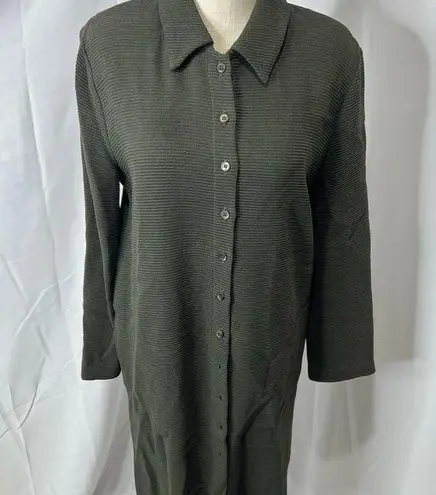 Staples brand women’s long duster sweater jacket Green