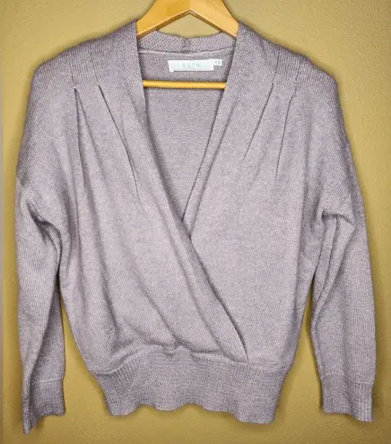 ASTR Women's  the Label Lilac Pleated Wrap SWEATER Size XS