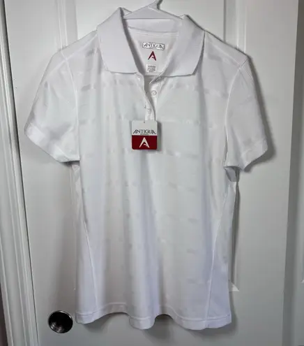 Antigua Golf Polo Womens Striped Desert Dry Short Sleeve Size M NWT