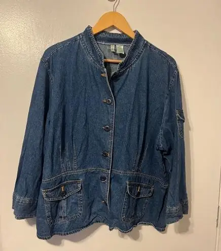 Bill Blass Vintage Women’s 80’s  Tapered Denim Jacket Size 2X