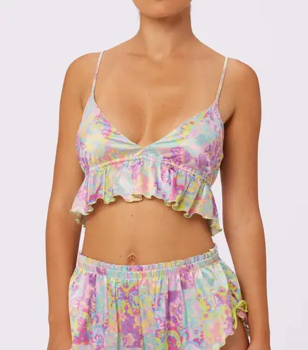 Parade Underwear Parade Luxe Satin Tie-Black Flutter Crop Bralette