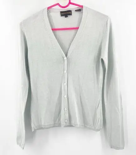 Magaschoni Silk Cardigan Size Small Sweater Classic Light Green Designer Luxury