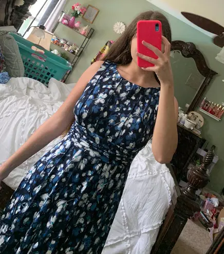 Perceptions Blue Floral Maxi Dress