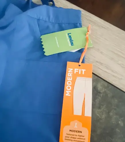 Landau Essentials Scrub Pants for Women: 9 Pockets, Modern Tailored Fit, Drawstring / Elastic Waist, Straight Leg 8380 Blue Size XXS