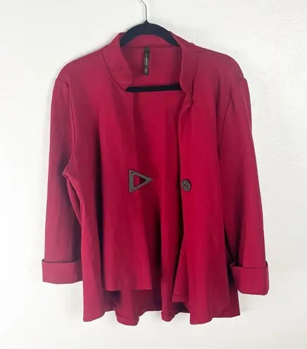 IC By CONNIE K Red Single Front Closure Long Sleeves Blazer Jacket, Size… Size L