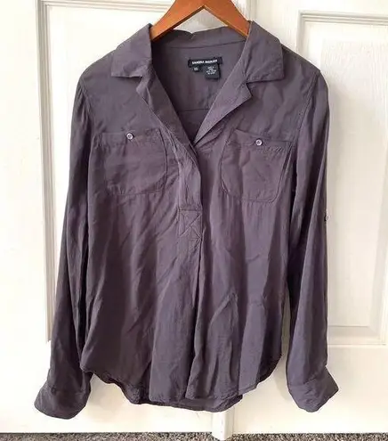 Sandra ingrish brown long sleeved blouse Size XS