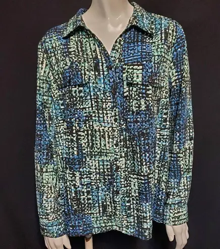 Studio Works Studio Work Blue & Black Button Down Shirt (L)