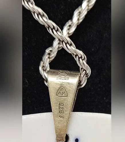 Vintage Royal Copenhagen Anton Michelsen Pendant Chain Necklace Gold Handpainted