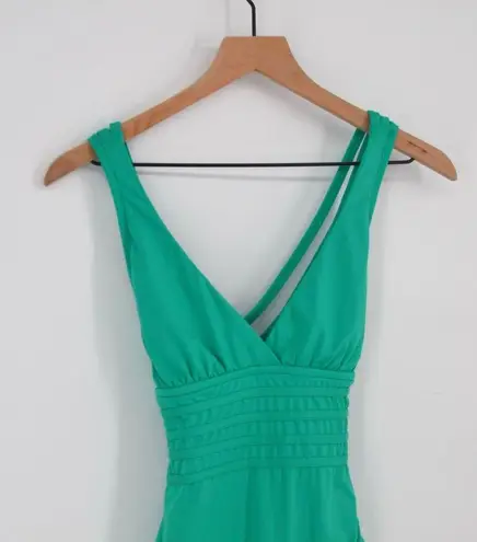La Blanca Cross Back One-Piece Swimsuit Tummy Control Emerald Green Size 6