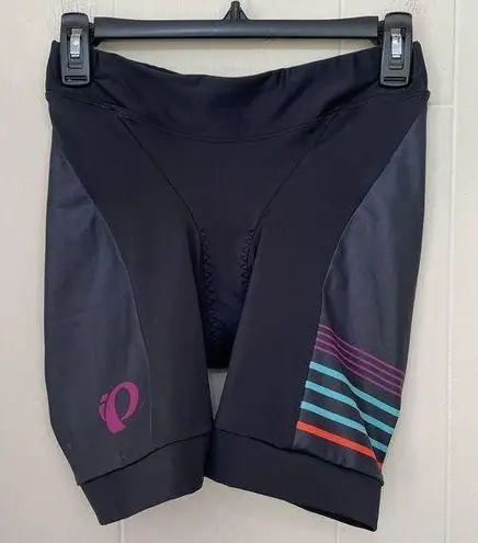 Pearl Izumi  Cycling Shorts Padded Seat Black Colorful Stripe ~ Women’s Size M