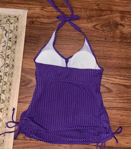 Purple tankini and short swim suit set halter top Size M