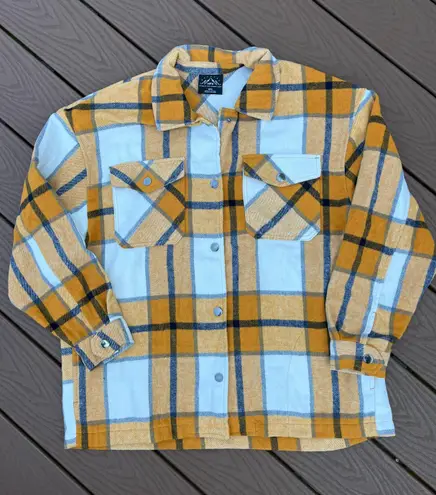 Yellow Plaid Flannel Size M