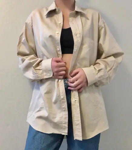 Valentino Garavani vintage valentino tan button up dress shirt