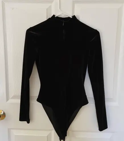 Black Velvet Turtle Neck Bodysuit