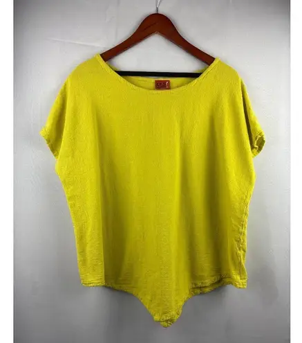 Oh My Gauze! Womens Yellow Top Size 3 100% Cotton Made In Mexico