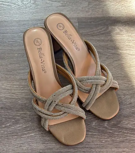 Bella Vita Women's Gold Evening Sandals 8M