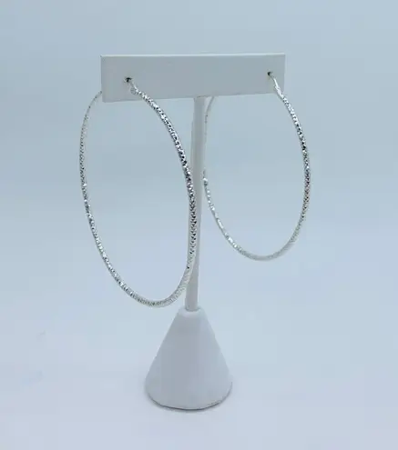925 Sterling Silver Hoop Earrings Diamond
