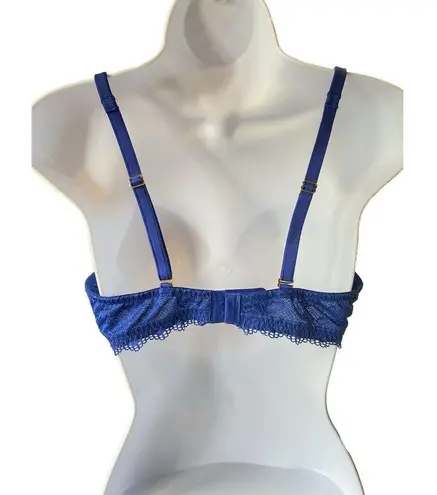 Soma Bra 36B Embraceable Enchanting Lace Demi Bras Lined Underwire Adjustable Blue Size undefined
