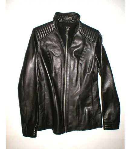 Marc New York New Womens Andrew Leather Jacket S Black Soft Quilted Shoulder Arm