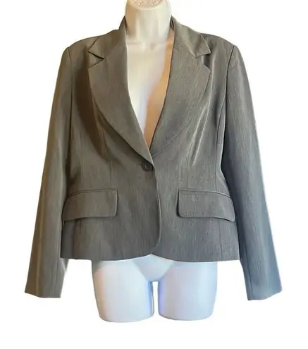 J.G. Hook Gray Single Button Classic Blazer Coat 10P Vintage Career Work Office Gray