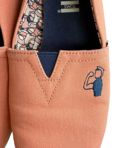 Toms x Meuf Paris Rosie The Riveter Coral Canvas Alpargata Classic Slip