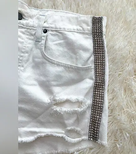 Carmar Denim  Lf stores rhinestone white shorts distressed