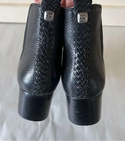 Brighton  Bliss Black Leather Block  Ankle Boots Women SZ 7.5