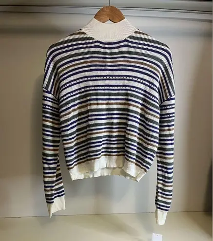 Ten Sixty Sherman NWT  Woman’s Stripe Mock Neck Sweater -L