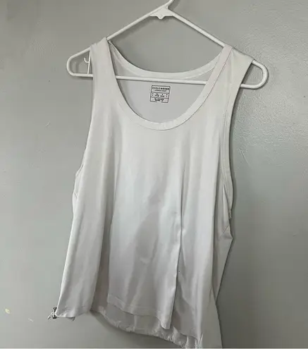 Cycle House Athetic Biking Workout Sleeveless Adjustable Waist Top White Large