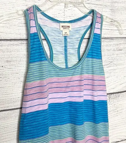 Mossimo Supply Co. Blue Pink & Teal Green Striped Racerback Tank Top Size Small
